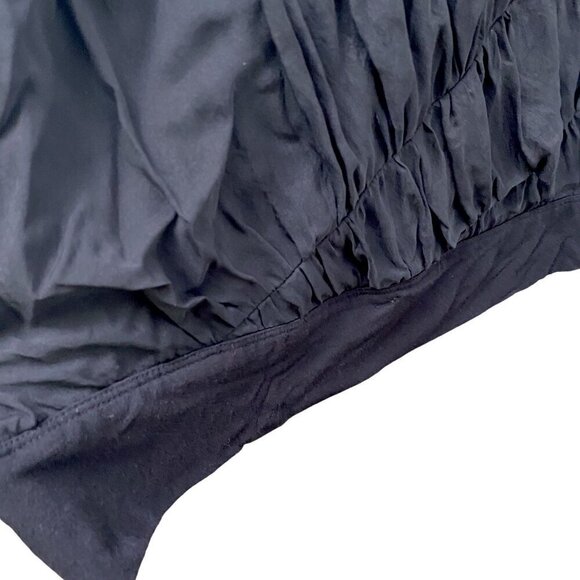 DKNYC Ruched Dress Large Black Silk Rayo Tank Knee Length Flapper Cocktail - Picture 7 of 9